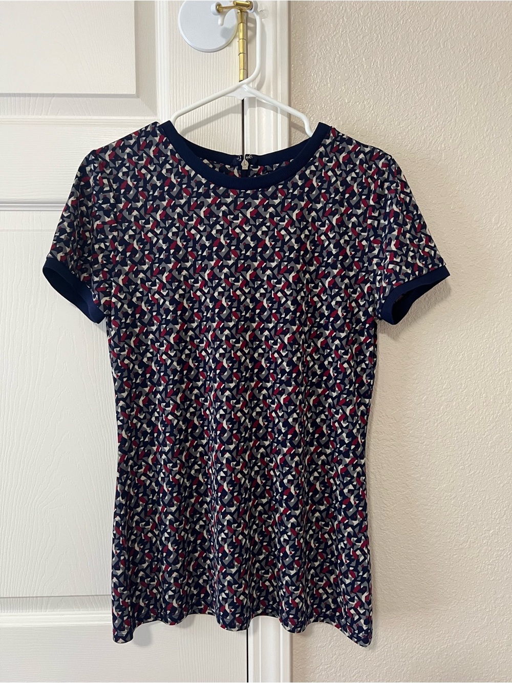 Lauren Ralph Lauren Meilyr Knit Top Geometric Print Size Medium